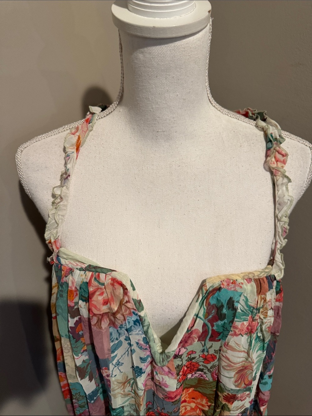 By Anthropologie NWT Chiffon Shift Patchwork Floral Midi Dress - Picture 6 of 12